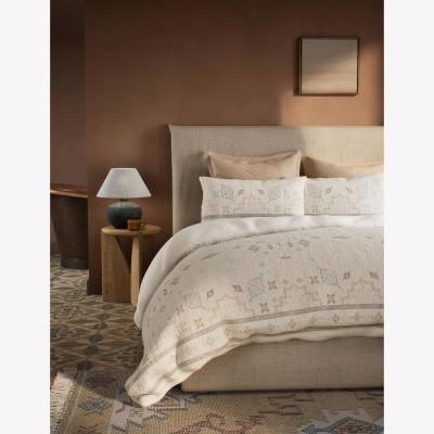 Marks & Spencer M&S X Fired Earth Taos Pure Cotton Gauze Jacquard Bedding Set - DBL - Ecru Mix, Ecru Mix