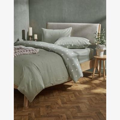 Marks & Spencer M&S  Brushed Cotton Tree Embroidered Bedding Set - 6FT - Soft Green, Soft Green
