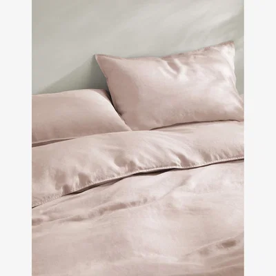 Marks & Spencer M&S Collection Pure Linen Bedding Set - 6FT - Soft Pink, Silver Grey,Lilac,Chambray,Soft Yellow,Navy,Chestnut,Soft Pink,Natural,Camel,Clay,Khaki,Teal,White