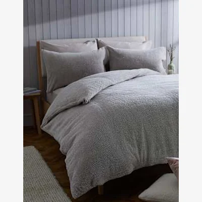 Marks & Spencer M&S Sparkle Fleece Bedding Set - 5FT - Grey, Grey