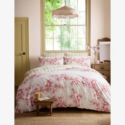 Marks & Spencer Bluebellgray Pure Cotton Cherry Blossom Bedding Set Pink Mix