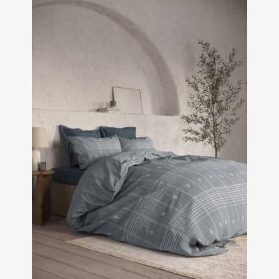 Marks & Spencer M&S X Fired Earth Casablanca Collection Kubba Woven Bedding Set - 5FT - Grey, Grey