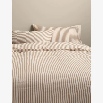 Marks & Spencer M&S Cotton Blend Simple Stripe Bedding Set Biscuit