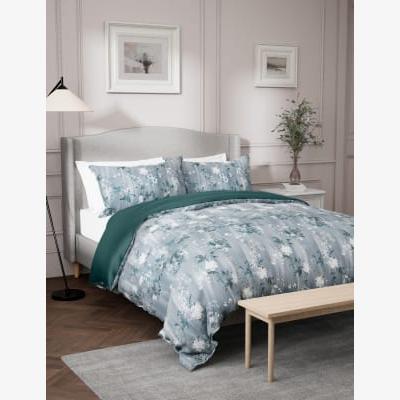 Marks & Spencer M&S Pure Cotton Sateen Floral Bedding Set - 6FT - Green Mix, Green Mix