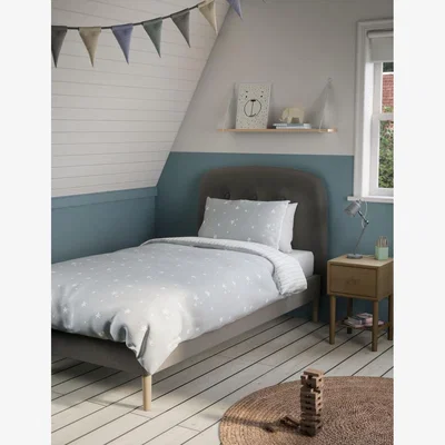 Marks & Spencer M&S Lyocell Rich Ditsy Stars Bedding Set - DBL - Light Grey, Light Grey