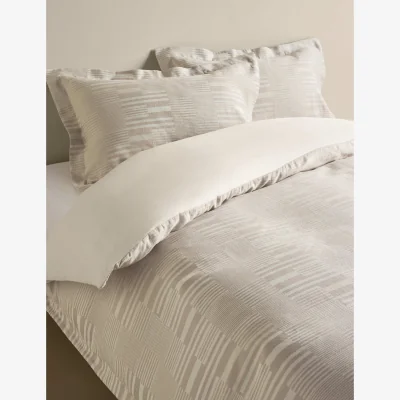 Marks & Spencer M&S Rectangular Geometric Jacquard Bedding Set Dove
