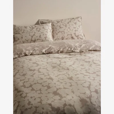 Marks & Spencer M&S Pure Brushed Cotton Fern Print Bedding Set Putty