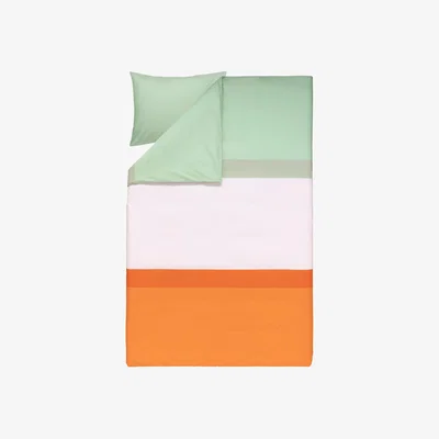 Nordic Nest Marimekko Hennika bedding set 150x210 cm+50x60 cm Orange-light pink-sage