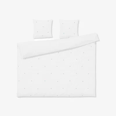 Nordic Nest Juna Daisy bed set 220x220 cm White-light blue