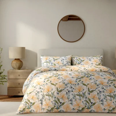 Downtown Vantona Garden Lilies Duvet Set - Yellow - Super King
