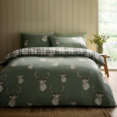 Downtown Catherine Lansfield Stag Duvet Set - Soft Green - Single