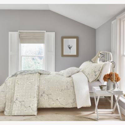 Downtown Sanderson Options Athena Grey Linen Duvet Set - Single, Cotton, Trellis