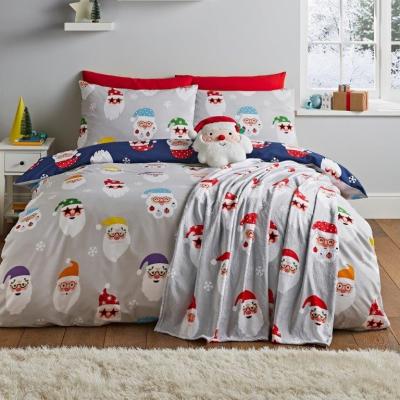 Downtown Catherine Lansfield Christmas Santa Spec-Tacular Duvet Set - Single In Grey