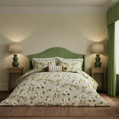 Downtown Sanderson National Trust Poets Rose Duvet Set - Linen - Double In Pink
