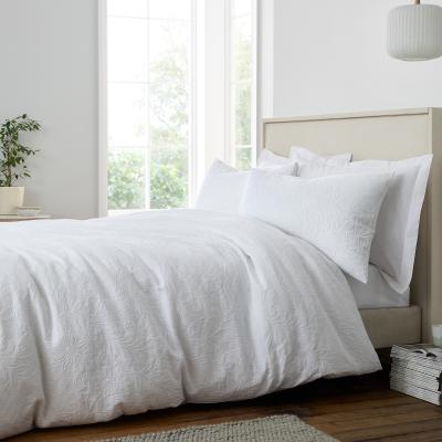 Downtown Bianca Fleur Matelasse Duvet Set - White - King