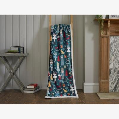 Downtown Deyongs Nutcracker Printed Fleece Sherpa Reverse - Green