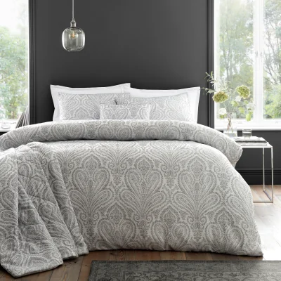 Downtown Portfolio Montpellier Duvet Set - Silver - Super King