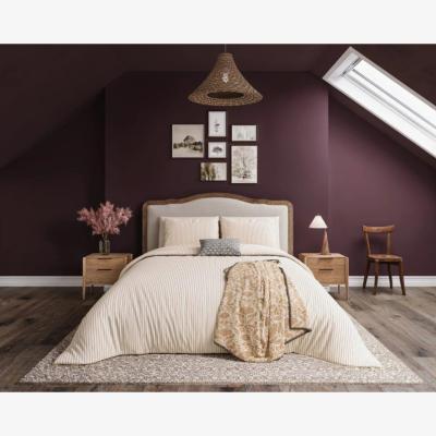 Downtown Helena Springfield Ticking Stripe Duvet Set - Graphite/Copper - Super King