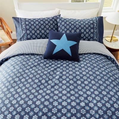 Downtown Helena Springfield Tobay Duvet Set - Cobalt Blue and Navy - Single In Blue/Navy
