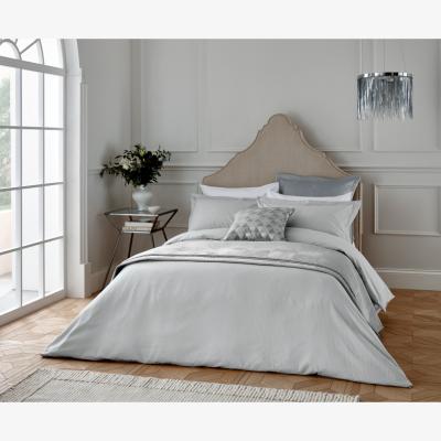 Downtown Helena Springfield Deco Stripe Silver Duvet Set - Super King, Cotton, Embroidered
