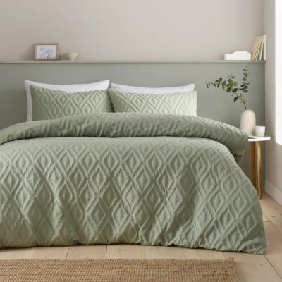 Downtown Catherine Lansfield Jacob Geo Duvet Set - Sage - King In Green