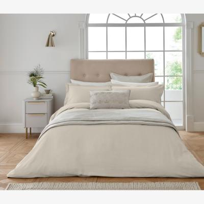 Downtown Helena Springfield Deco Stripe Champagne Duvet Set - Double, Cotton, Embroidered