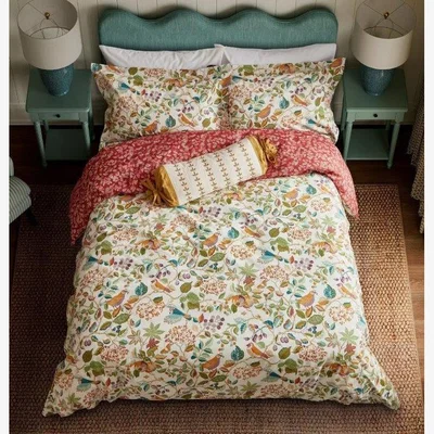 Downtown Sanderson National Trust Birds and Berries Duvet Set - Multi - Double