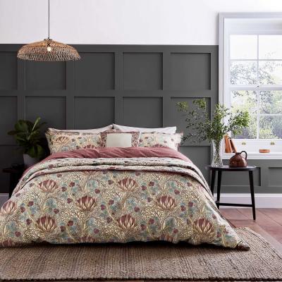 Downtown Morris and Co Artichoke Duvet Set - Dove Grey and Wine - King In GreyWine