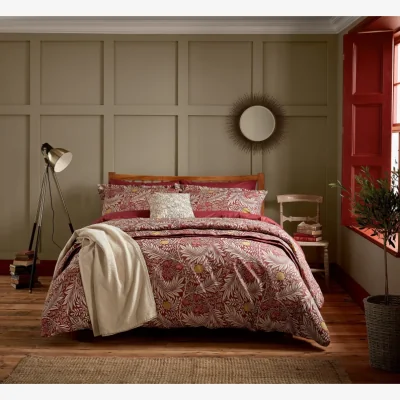 Downtown Morris and Co Larkspur Duvet Set - Red - Double