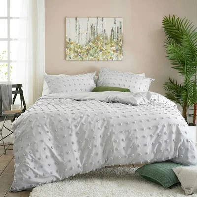 Downtown Deyongs Fluffy Dots Duvet Set - Grey - Super King