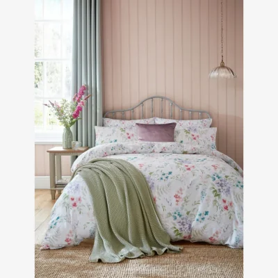 Downtown Laura Ashley Aulden Flowers Duvet Set - Lavender Multi - Double