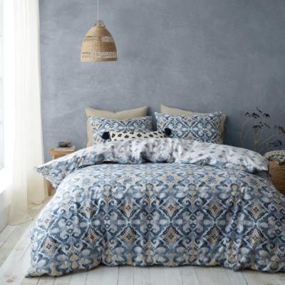Downtown Pineapple Elephant Inara Ikat Indigo Duvet Set - Blue - King