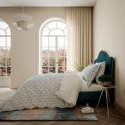 Downtown VA Ribbon Lattice Duvet Set - Teal - Double