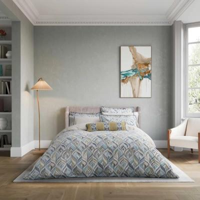 Downtown Bedeck Of Belfast Rayanne Duvet Set - Soft Teal and Green - Single In Teal/Green