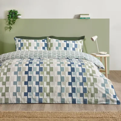 Downtown Catherine Lansfield Bryson Duvet Set - Blue - Single