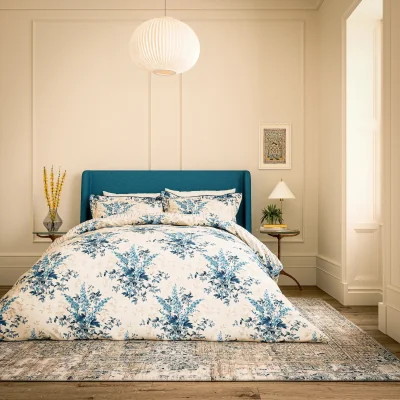 Downtown VA Larkspur Meadow Duvet Set - Blue - King