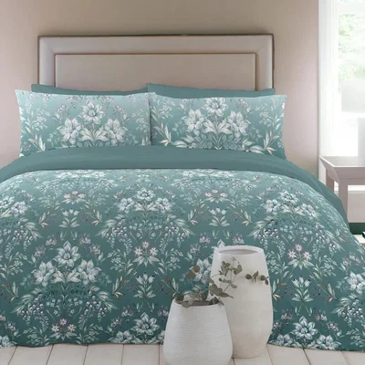 Downtown Appletree Ellwood Teal Velvet Duvet Set - Double