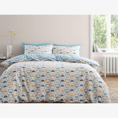 Downtown Bianca Hans Retro Spot Duvet Set - Super King In Blue/Yellow