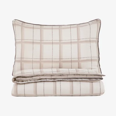 Perch and Parrow Bramble Check Brushed Cotton Duvet Set, Double