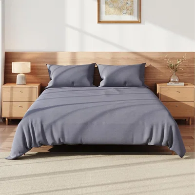 The Range Single Bed Polyester Bedding Cover Set - Silver-Grey