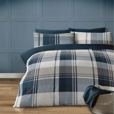 The Range Bellissimo September Check Duvet Set - Teal / King