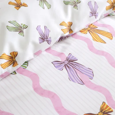 The Range Retro Bows Bedding Set - Pink / Double