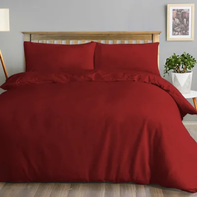 The Range Luxury Easy Care Polycotton Duvet Cover With Pillowcases - Red