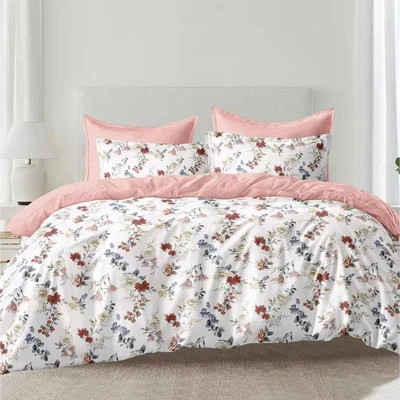 The Range Fleur Floral Printed Duvet Set - Pink / King