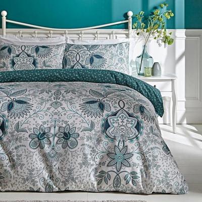 The Range Floral Jacobean Quilt Cover Set - White/Multi / Superking