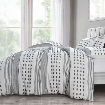 The Range Shabby Chic Boho Modern Tuft Duvet Set - White / 0.9kg