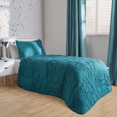The Range OHS Coverless Gaming Quilted 7.5 Tog Duvet Set - Teal / 1.45kg