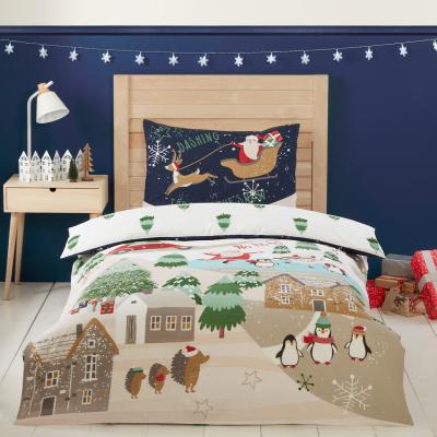 The Range Santa Is Coming To Town Duvet Set - White