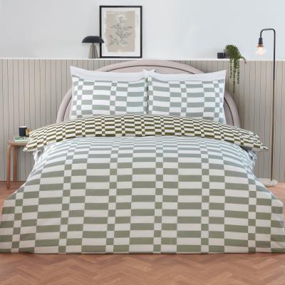 The Range Berlin Check Duvet Set - Sage / King