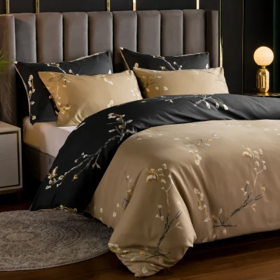 The Range Floral Duvet Cover Set Premium Microfiber Bedding Sets - Beige